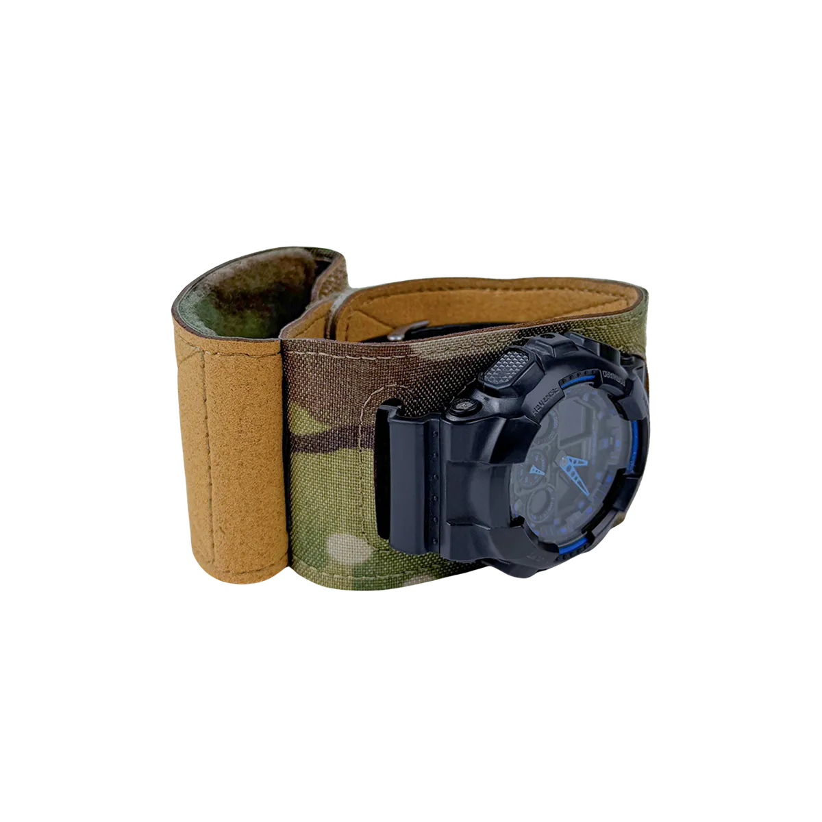 Copriorologio tattico DNIPRO Multicam installato su orologio tattico per ridurre riflessi e proteggere il quadrante