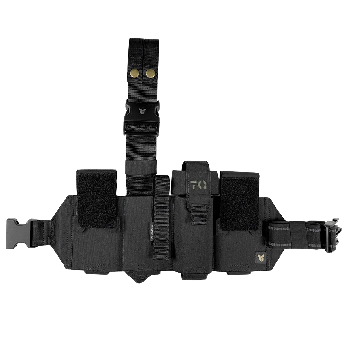 Cosciale medico aperto DNIPRO PM25 GEN2 Nero con cintura regolabile e supporti ad accesso rapido per dispositivi di primo soccorso.