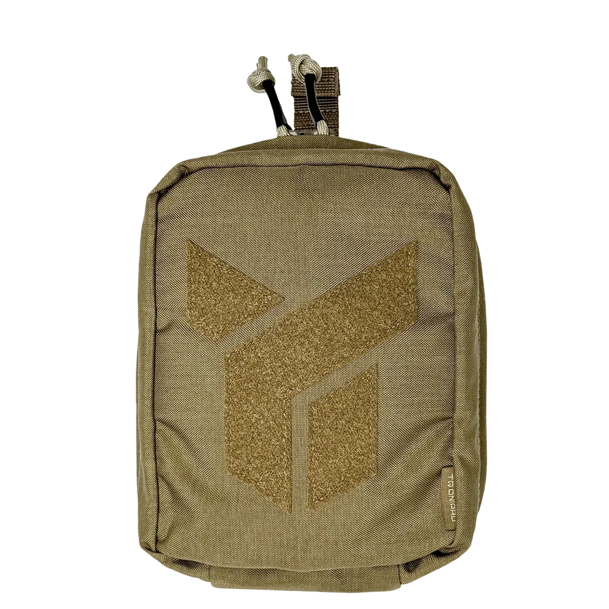 Vista frontale del porta IFAK tattico compatto Dnipro PM24 GEN2 colore Coyote