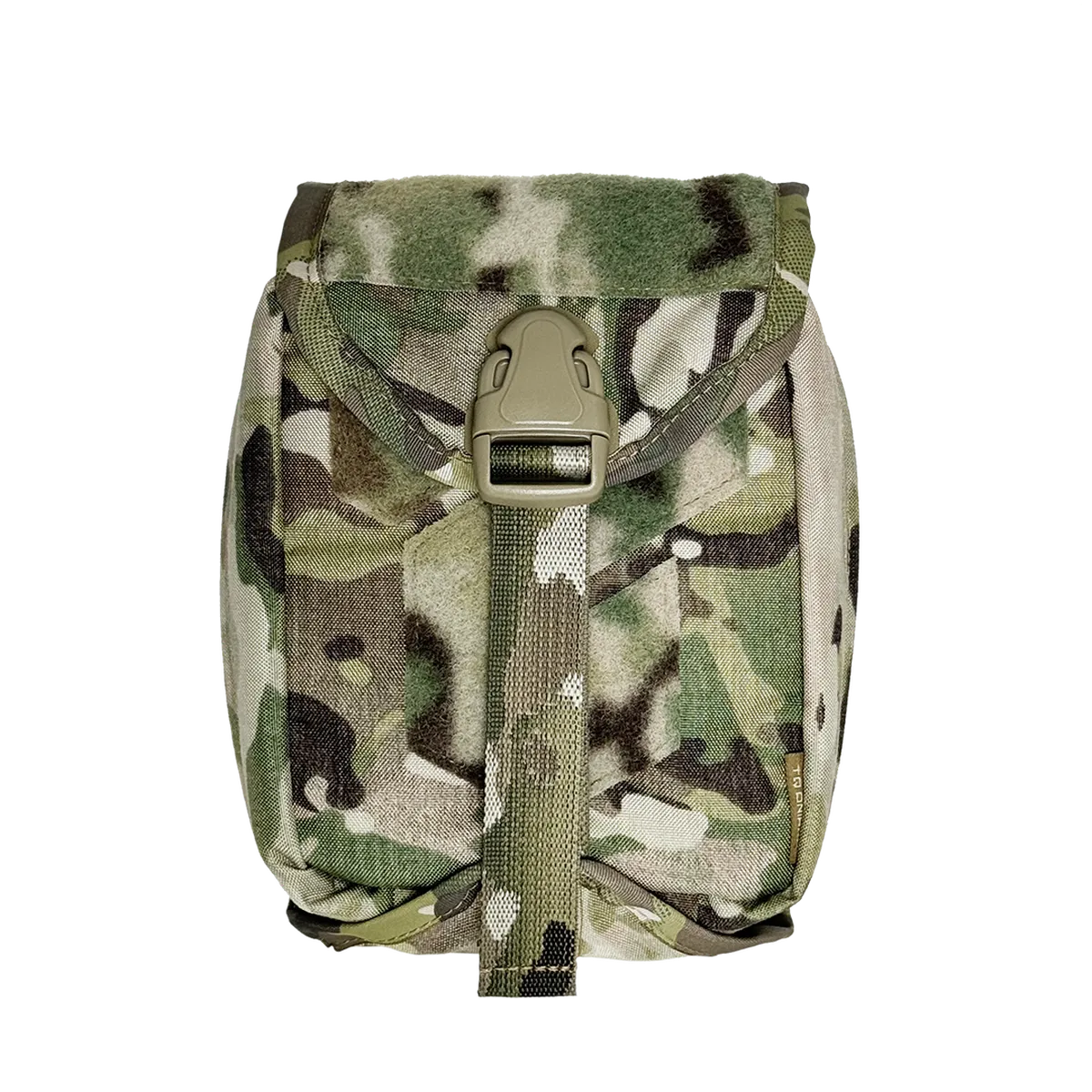 Porta IFAK a sgancio rapido DNIPRO PM22 in tessuto Multicam originale, vista frontale.