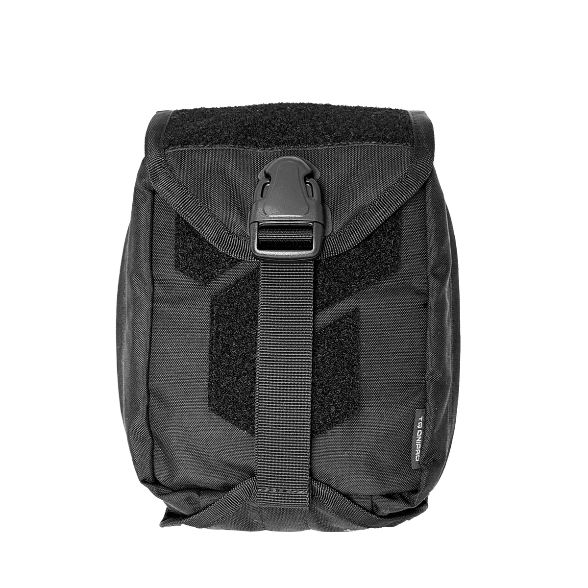 Porta IFAK a sgancio rapido DNIPRO PM22 in colore nero, vista frontale.