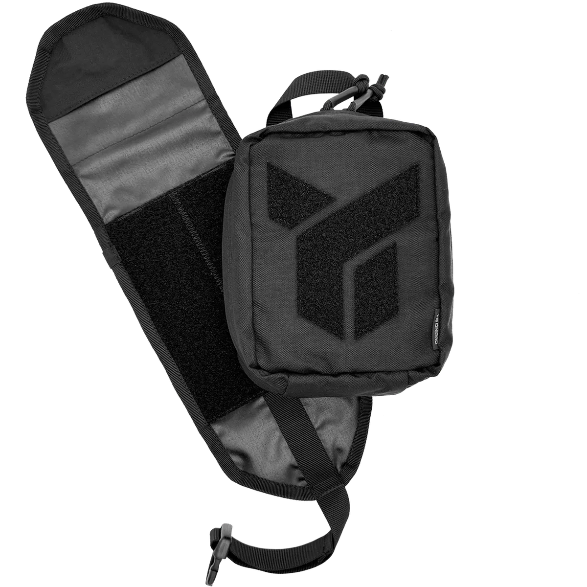 Custodia IFAK DNIPRO PM22 nera con sistema Rip-Away a sgancio rapido separato dalla piattaforma MOLLE.