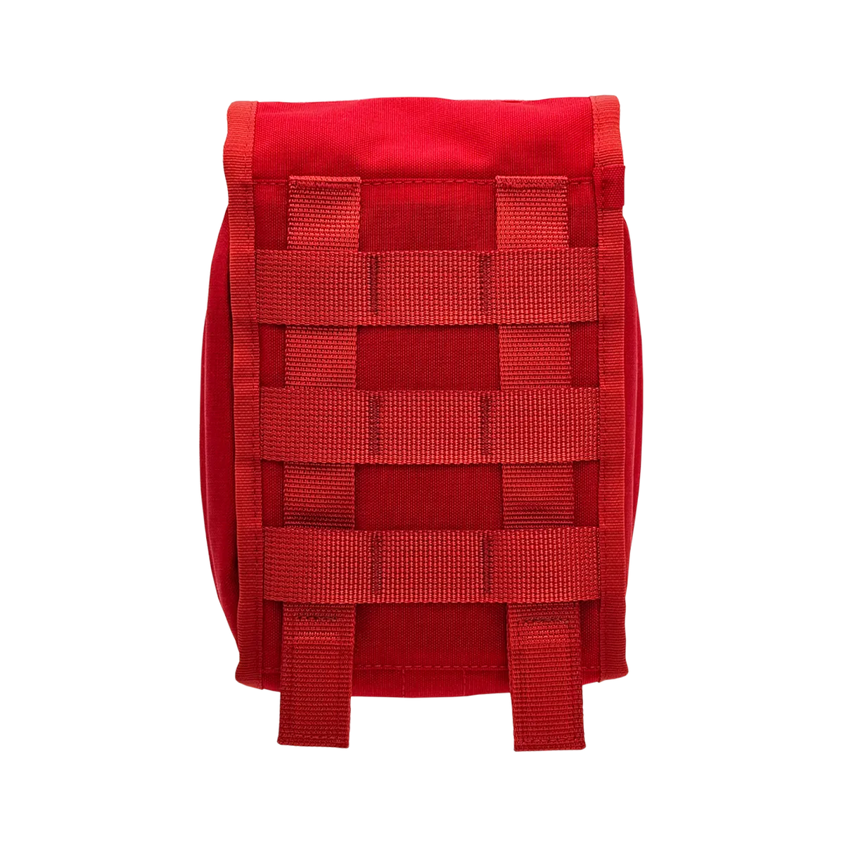 Vista posteriore del porta IFAK Dnipro PM22 colore Rosso con sistema di fissaggio MOLLE.