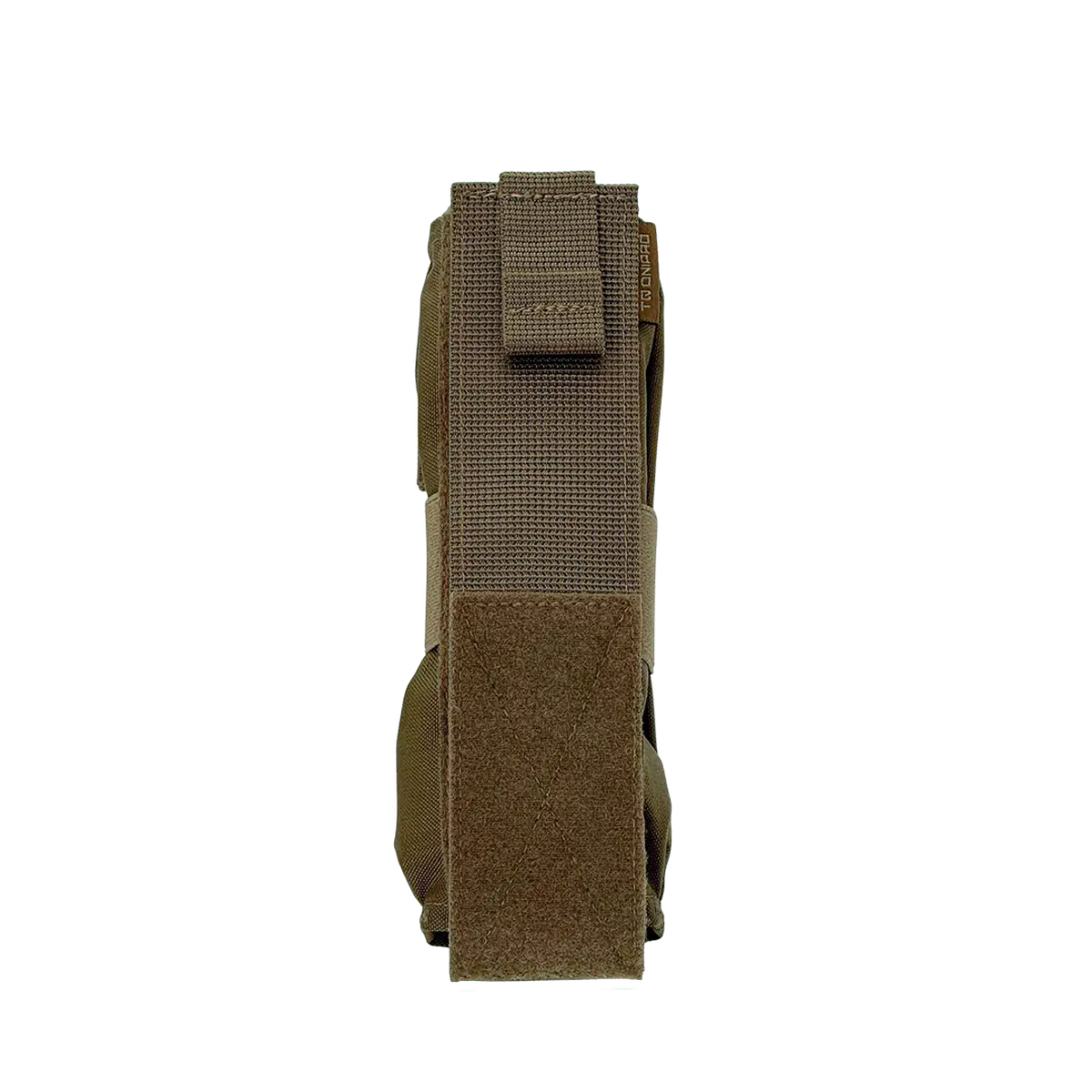 Vista frontale della custodia porta tourniquet DNIPRO PM08 Gen2 colore Coyote con struttura rinforzata.