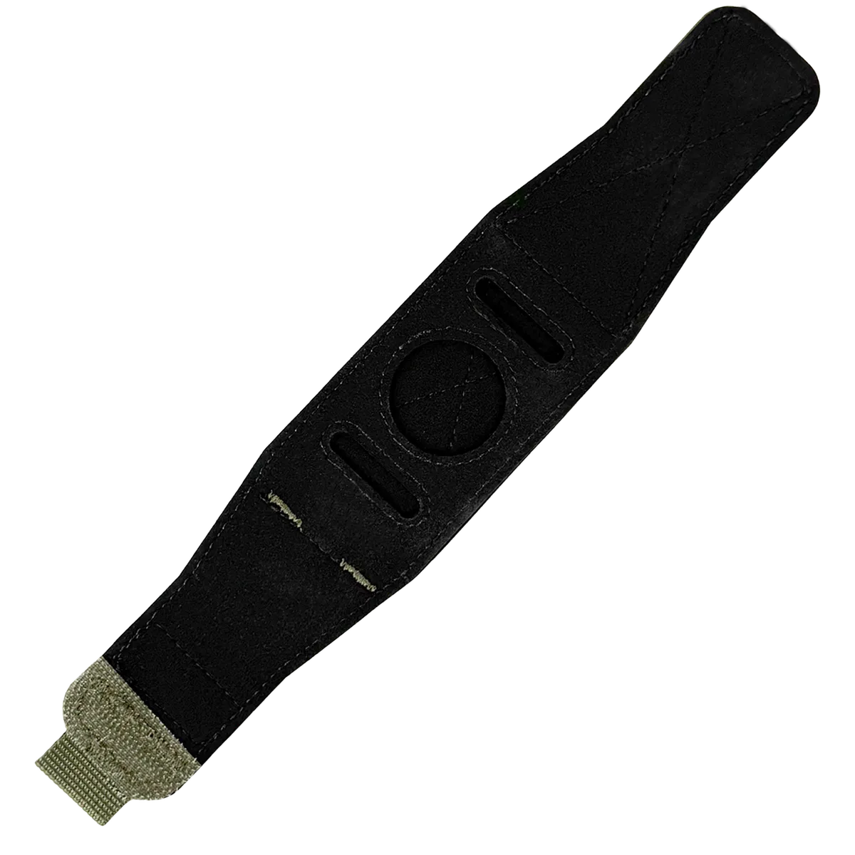 Vista posteriore del copriorologio tattico DNIPRO nero con ampia superficie in velcro